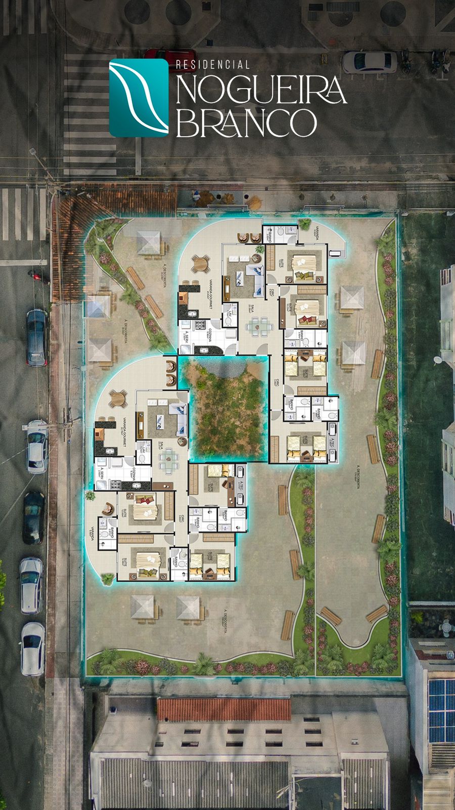Planta de implantação do Residencial Nogueira Branco